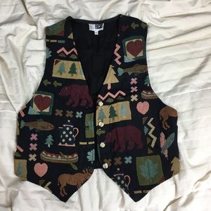 Vintage 80’s/90’s Embroidered Vest Size 9/10